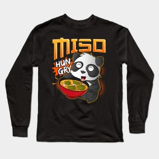 Miso Hungry Kawaii Panda Cute Anime Noodles Ramen Long Sleeve T-Shirt